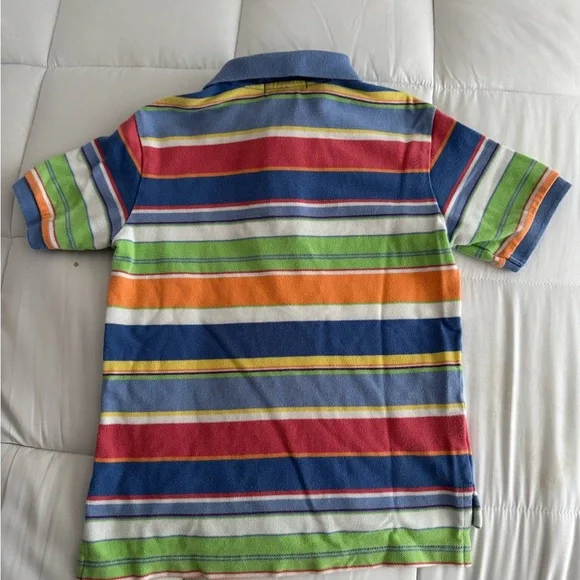Polo by Ralph Lauren Blue and Orange Striped Polo Shirt - Picture 2 of 3